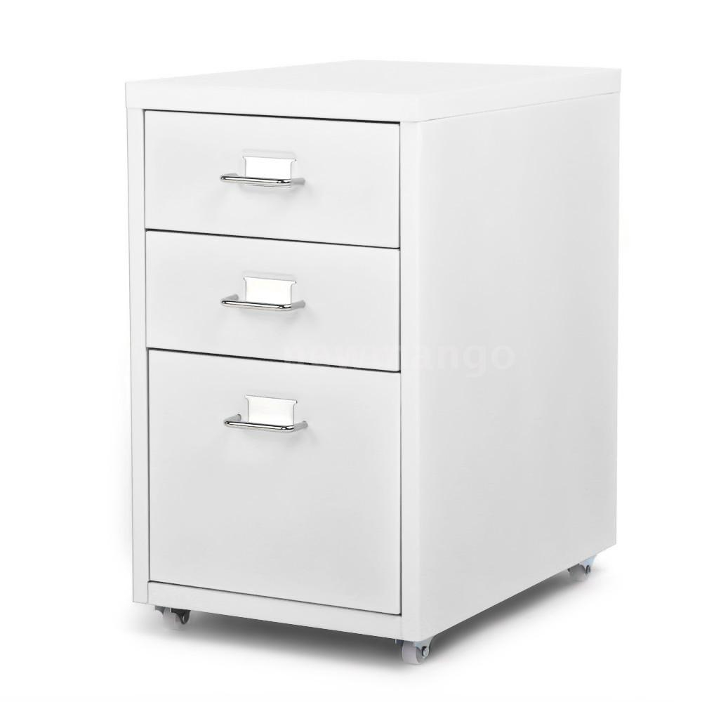 Details About White Metal File Cabinet Mobile Storage Filing Cabinet 3 Drawers 4 Casters V5v7 regarding size 1000 X 1000