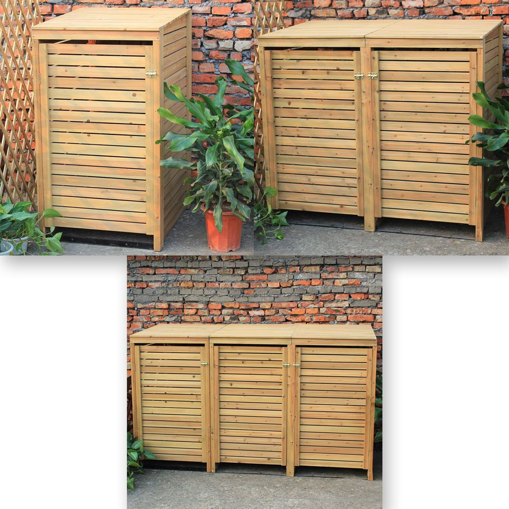 Details About Woodside Wooden Outdoor Wheelie Bin Cover Storage with dimensions 1000 X 1000