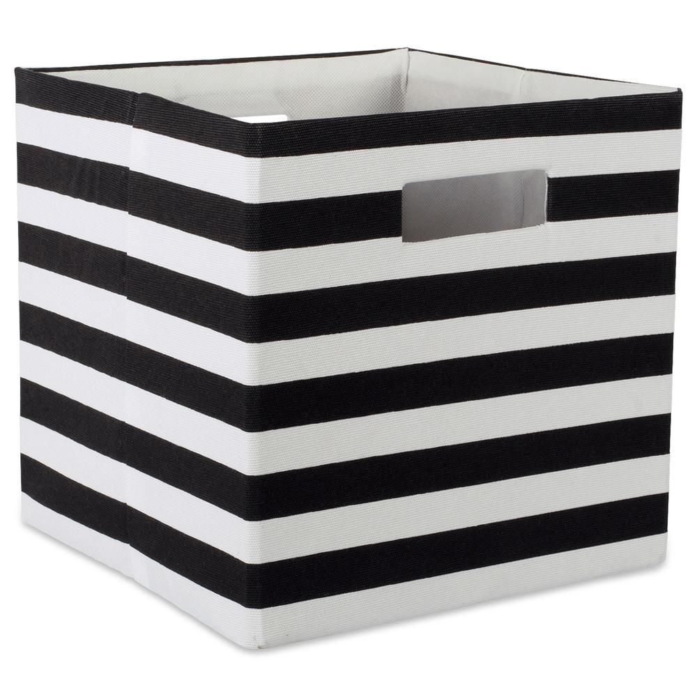 Dii Square Polyester Stripe Storage Cube Black In 2019 Products regarding measurements 1000 X 1000