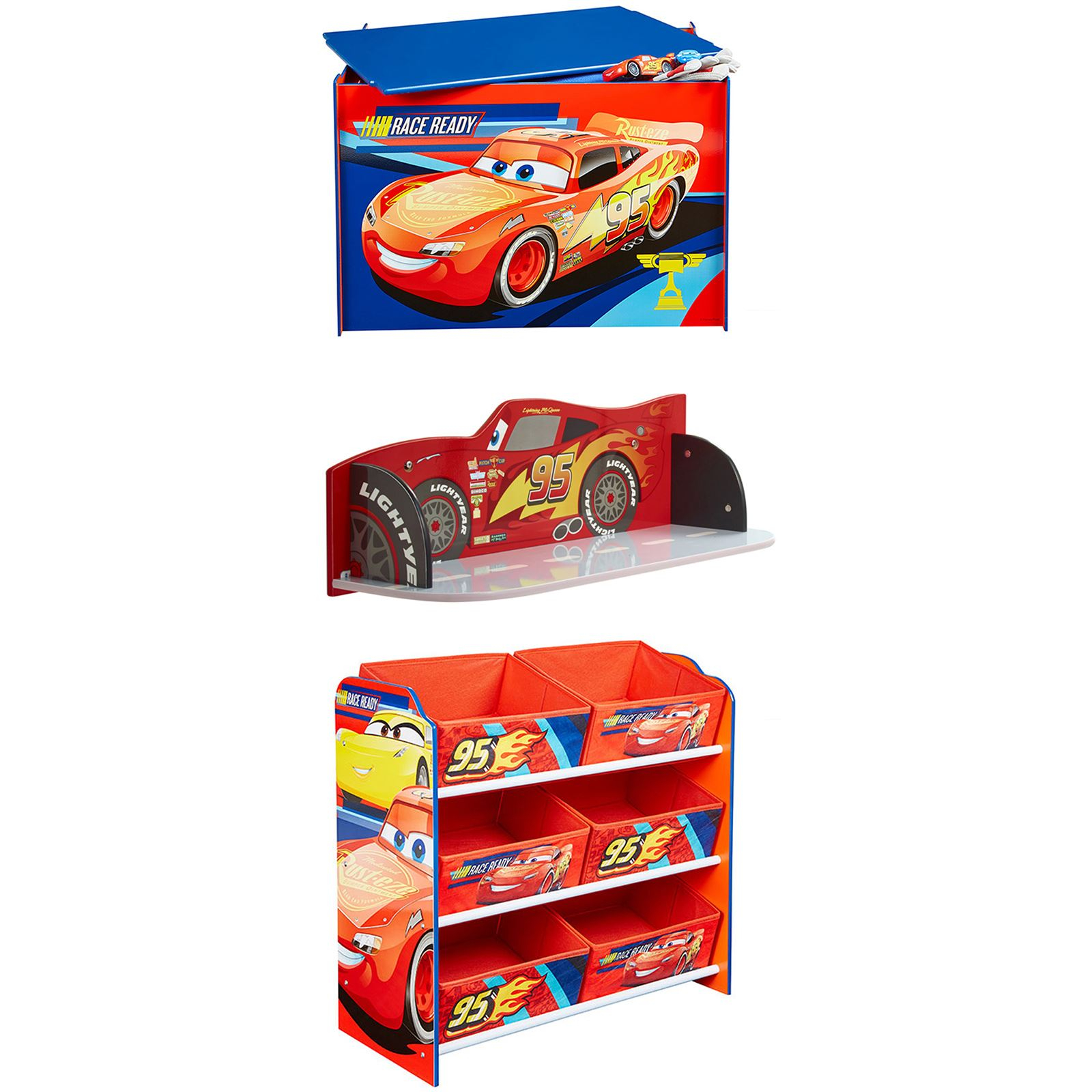 Disney Cars Bedroom Furniture Set Bookshelf Toy Box 6 Bin for dimensions 1600 X 1600