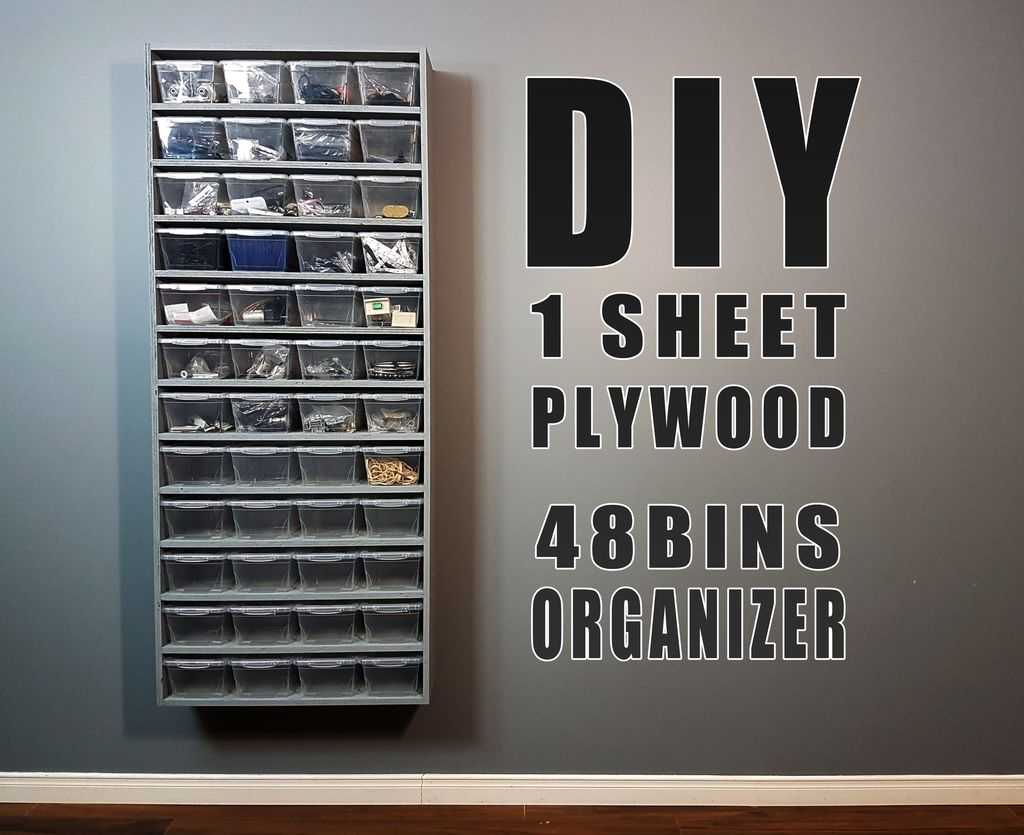 Diy Build One Sheet Plywood 48 Bins Organizer 7 Steps With pertaining to measurements 1024 X 835