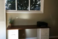 Diy Desk Made From Spray Painted Filing Cabinets With A Stained Wood with regard to measurements 1656 X 2208