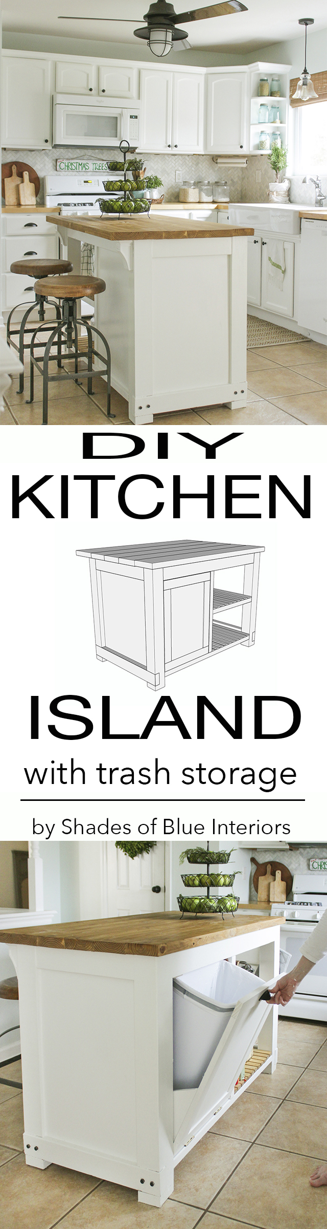 Diy Kitchen Island With Trash Storage Shades Of Blue Interiors within measurements 640 X 2400