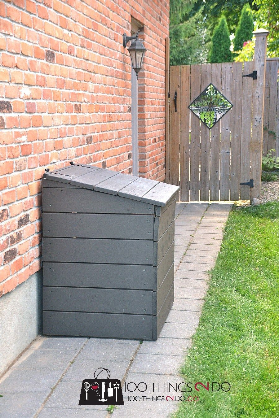 Diy Outdoor Garbage Bin Simple Diy Projects Trash Can Storage regarding proportions 900 X 1350
