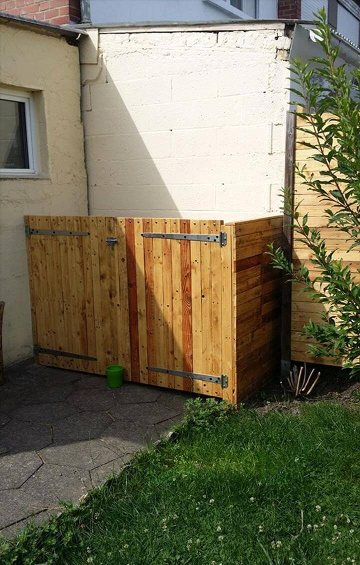 Diy Pallet Trash Can Hide Easy Pallet Ideas pertaining to measurements 720 X 1129