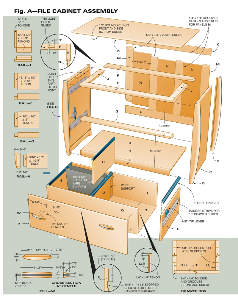 Wood lateral file plans