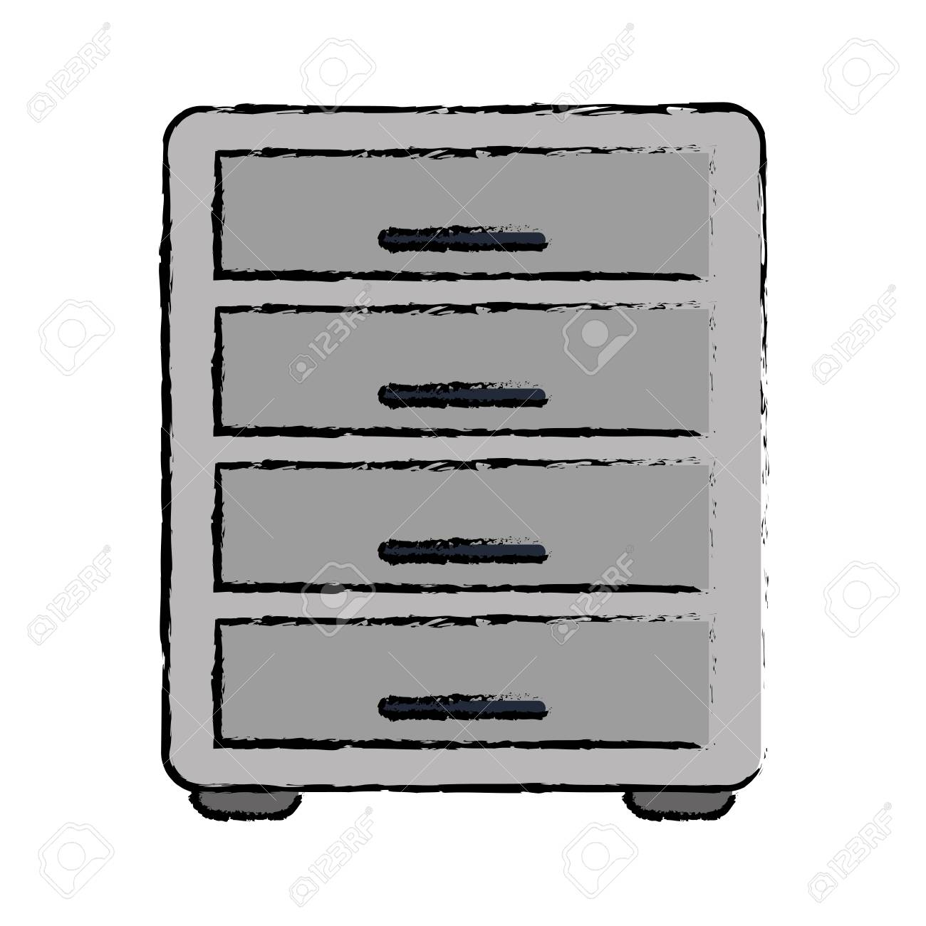 Drawing File Cabinet Archive Workplace Vector Illustration Royalty regarding proportions 1300 X 1300