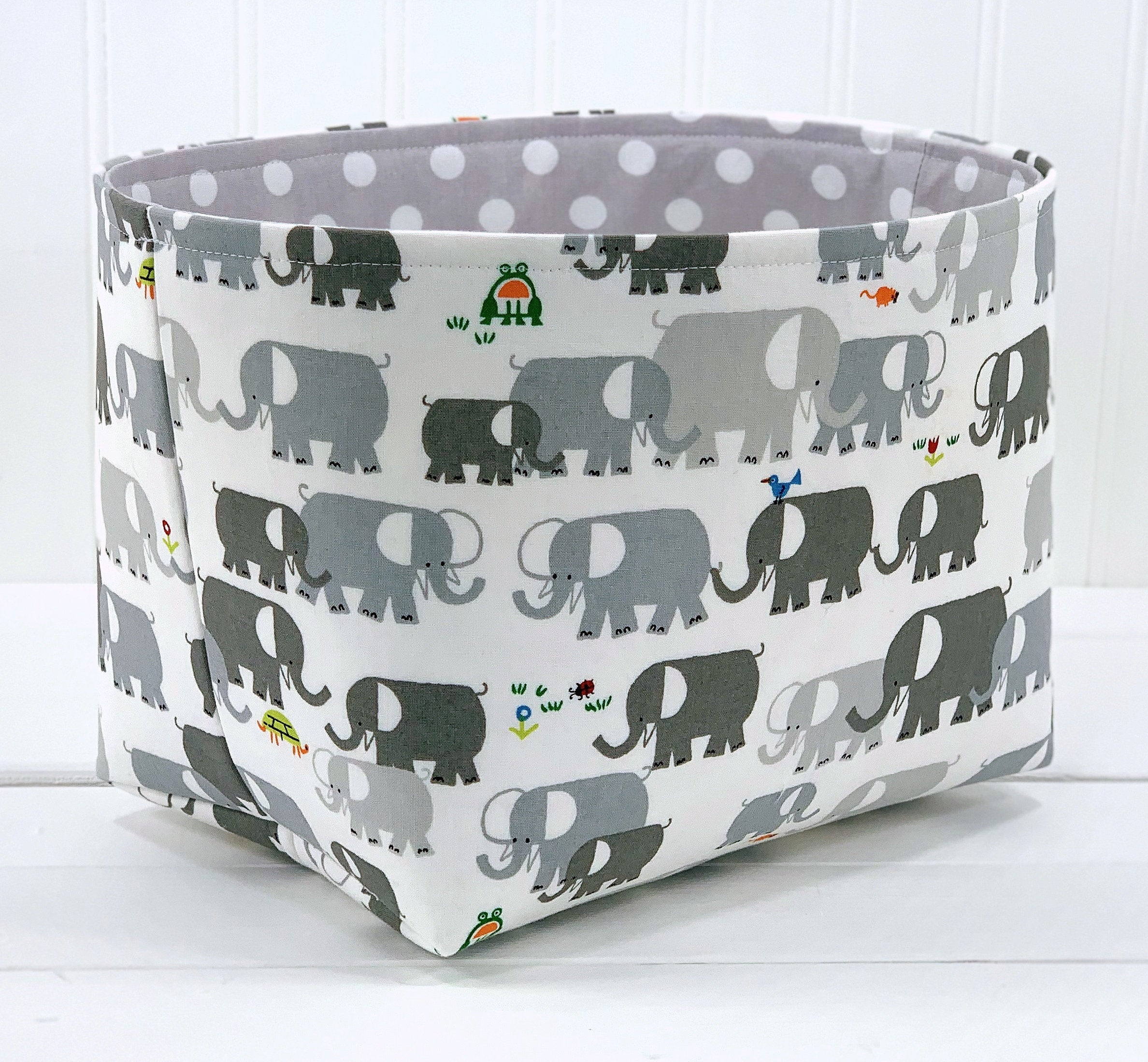 Elephant Storage Basket Nursery Storage Organizer Basket Etsy for size 2376 X 2199