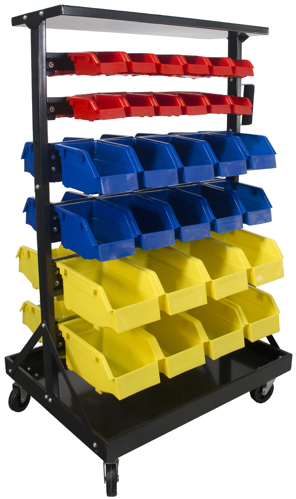 Erie Tools Tlpb04 60 Parts Bin Storage Shelving With Locking Wheels within measurements 948 X 1600