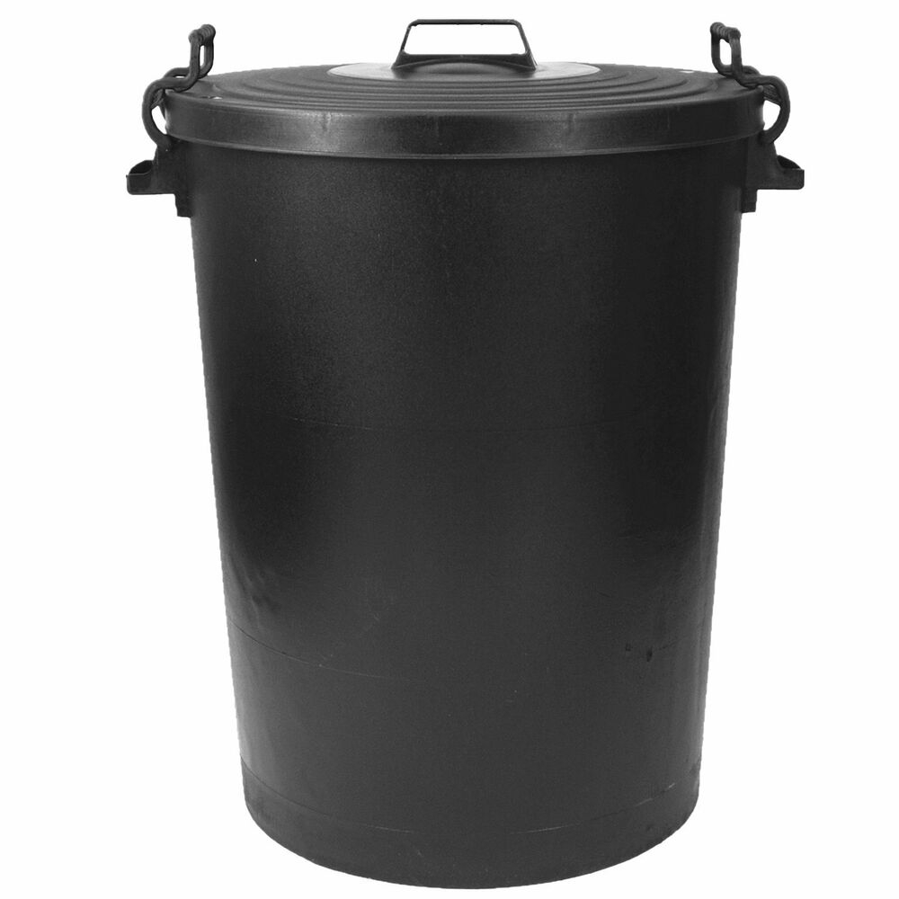 Extra Large 110 Litre Black Plastic Bin Rubbish Dustbin Animal Feed in measurements 1000 X 1000