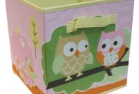 Fabric Cube Storage Bin 11 Pink Owls Circo Noras Room with measurements 1120 X 1120