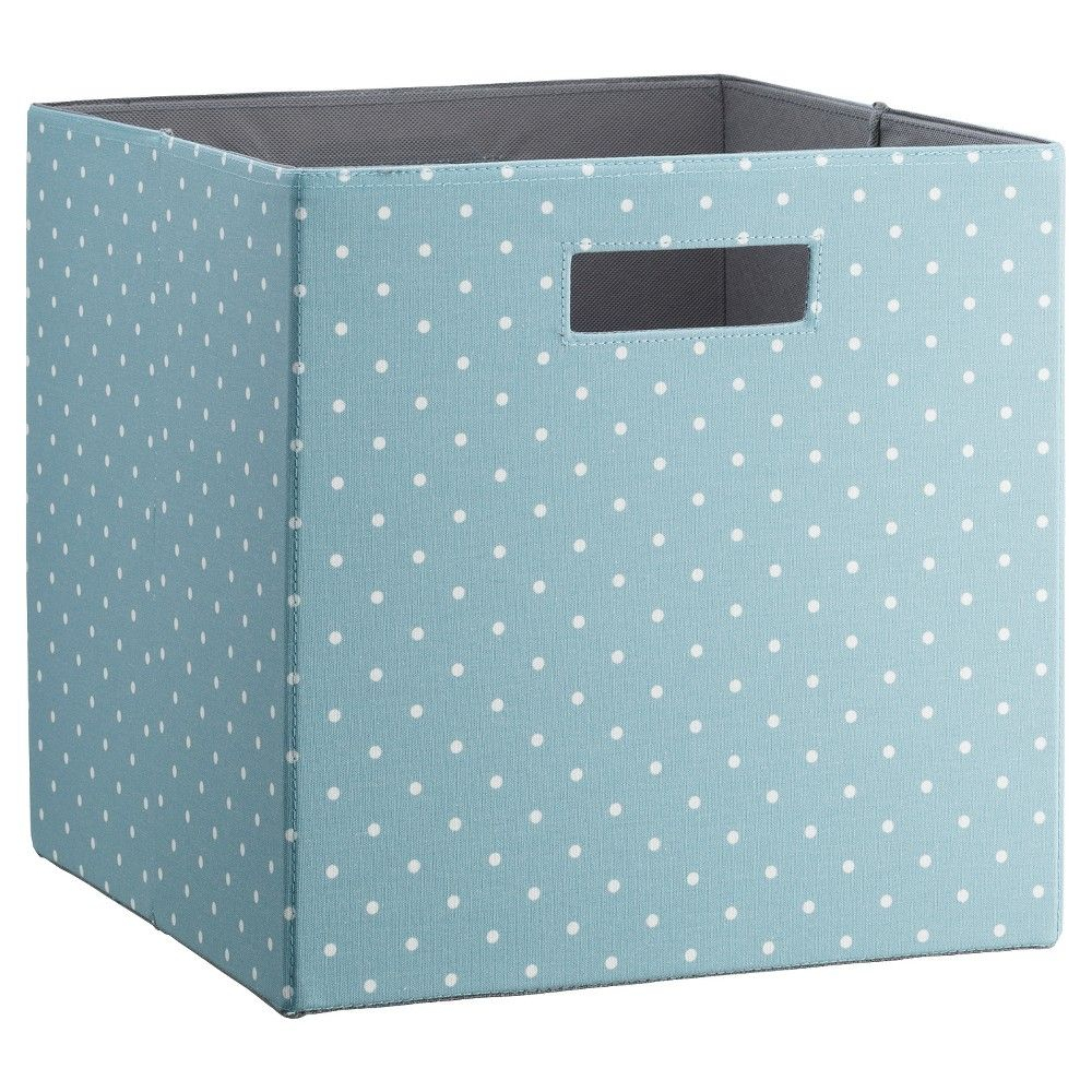 Fabric Cube Storage Bin 13 Aqua Polka Dot Threshold Ancient pertaining to size 1000 X 1000