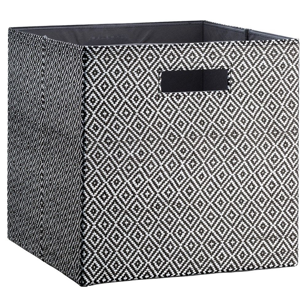 Fabric Cube Storage Bin 13 Black Diamond Pattern Threshold regarding measurements 1000 X 1000