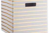 Fabric Cube Storage Bin 13 White Gold Stripe Threshold for sizing 1000 X 1000