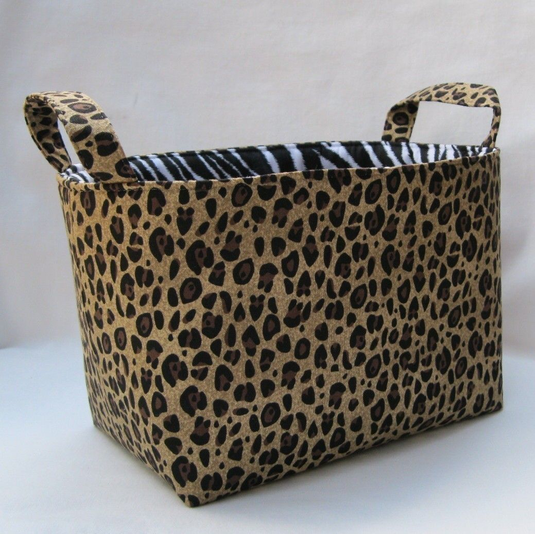 Fabric Organizer Storage Container Bin Leopard Cheetah With for measurements 1039 X 1037