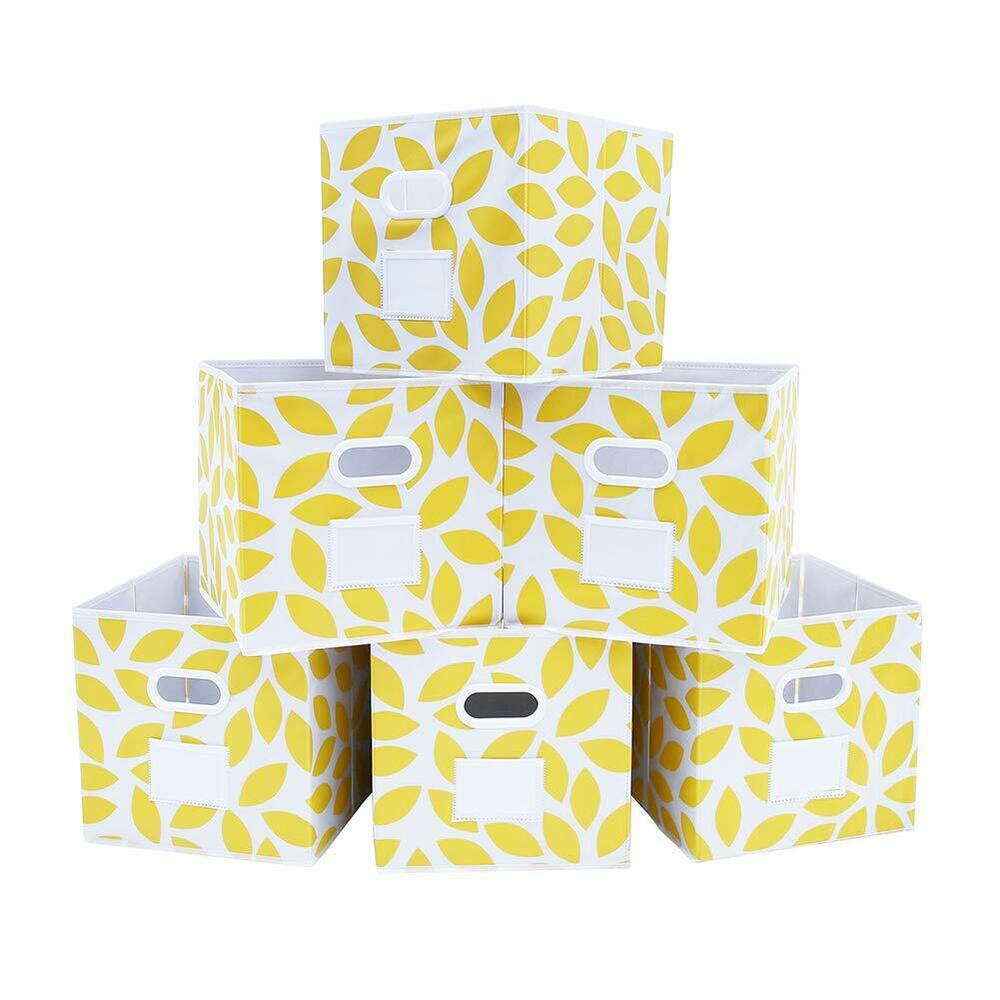 Fabric Storage Bins Cubes Baskets Containers Flodable Yellow Set inside dimensions 1000 X 1000