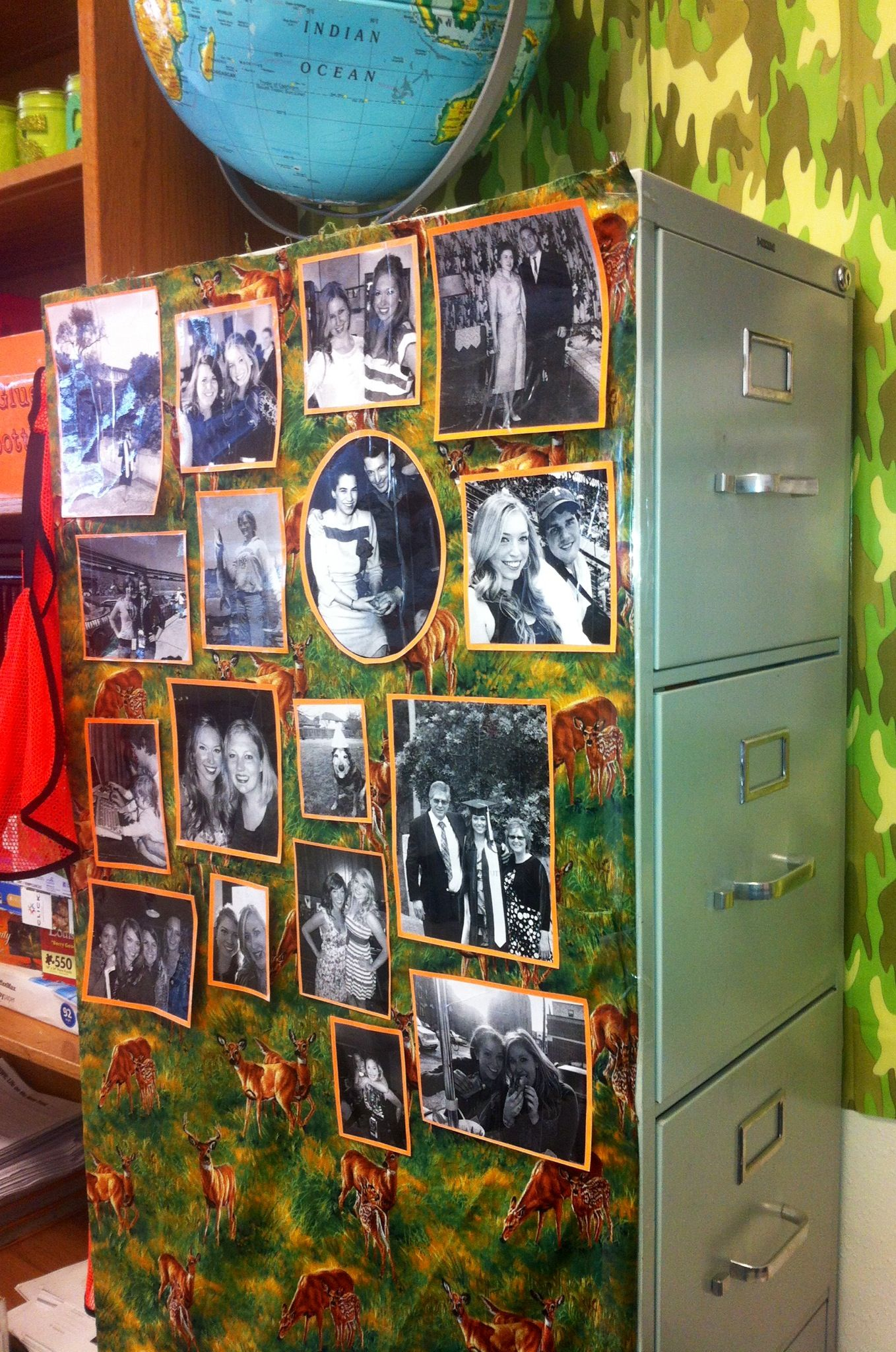 Fabric To Cover Filing Cabinets And Family Pictures Attached To pertaining to size 1358 X 2048