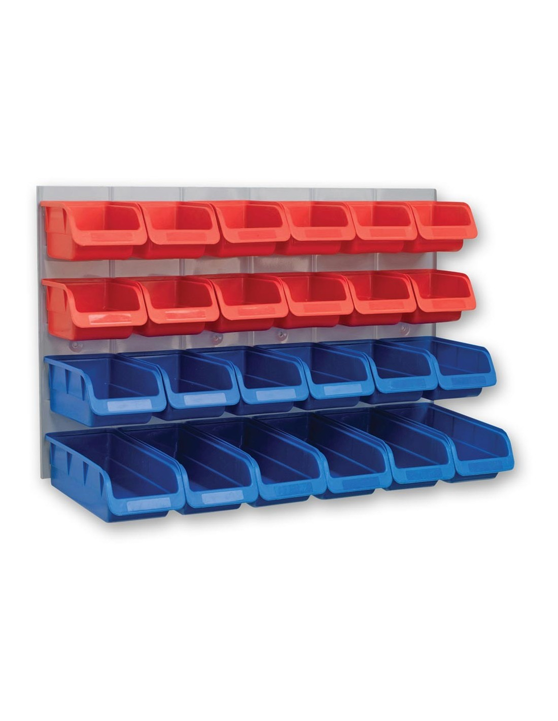 Faithfull 24 Plastic Storage Bins With Metal Wall Panel 3822 with measurements 1100 X 1422