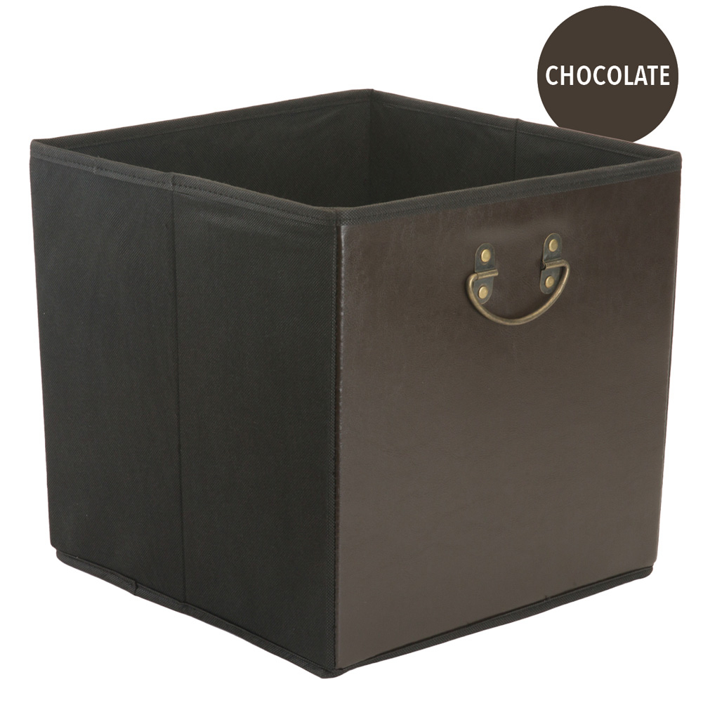 Faux Leather Storage Cube W Metal Handle 13x13x13 Walmart pertaining to dimensions 1001 X 1001
