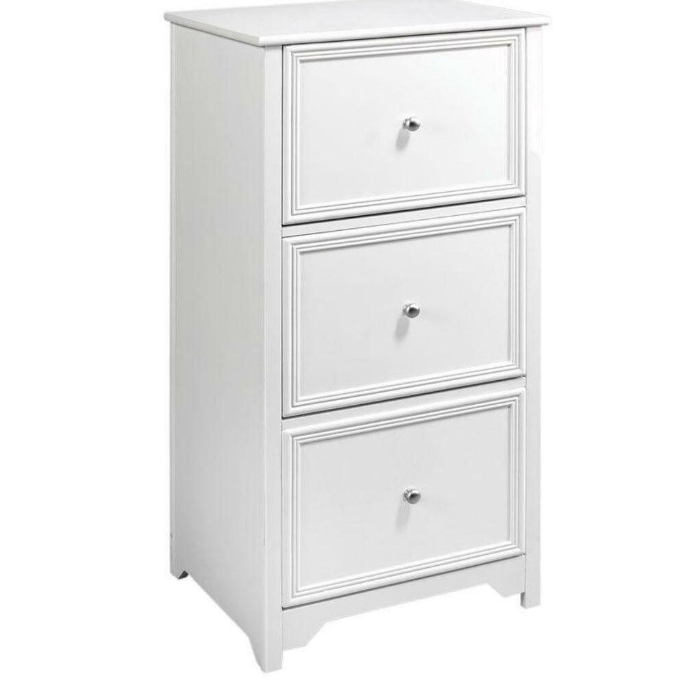 File Cabinet 3 Drawer Oxford White Wood Home Office Folder Filing for dimensions 1000 X 1000