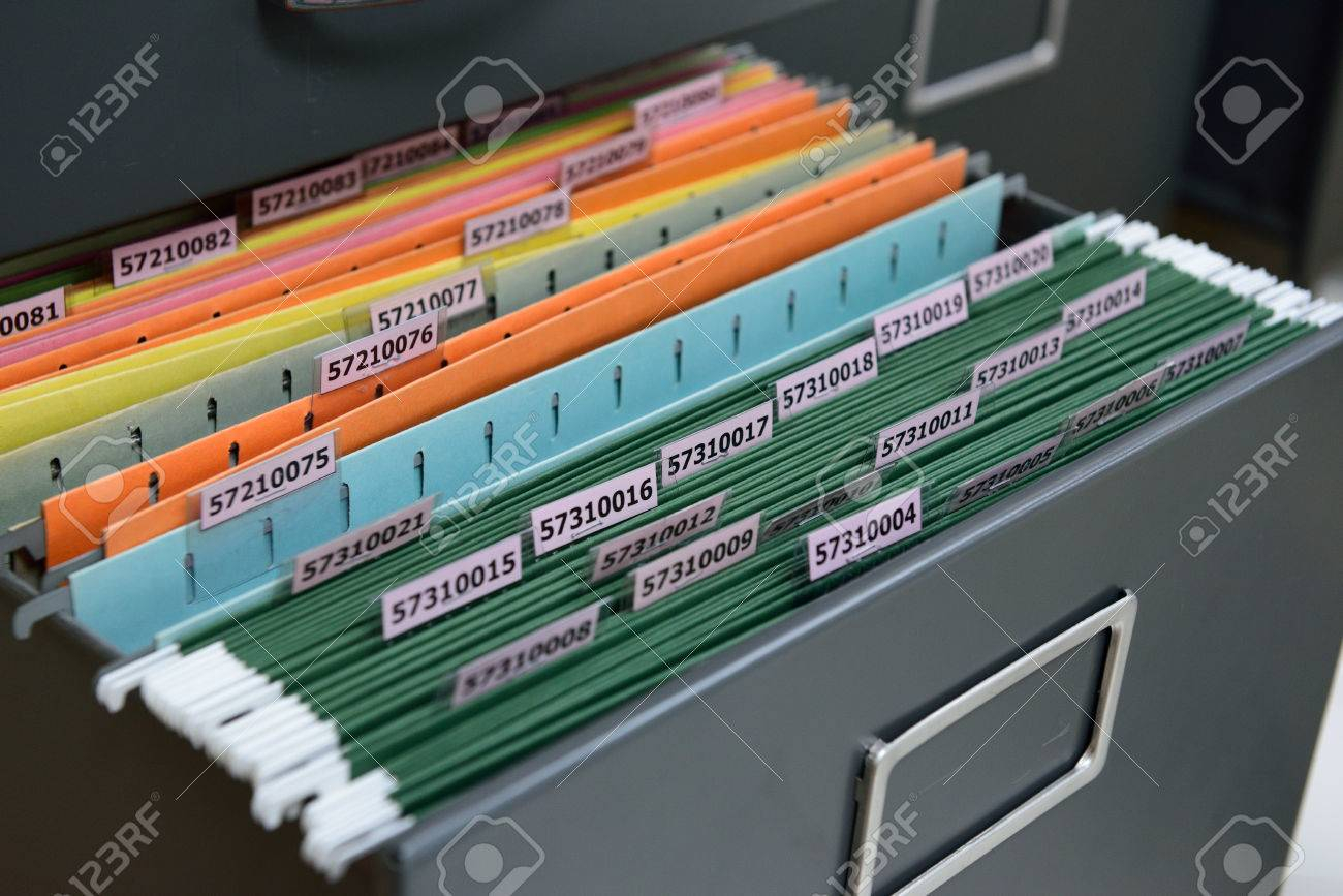 File Folders In A Filing Cabinetfor Document Storage Stock Photo pertaining to size 1300 X 867