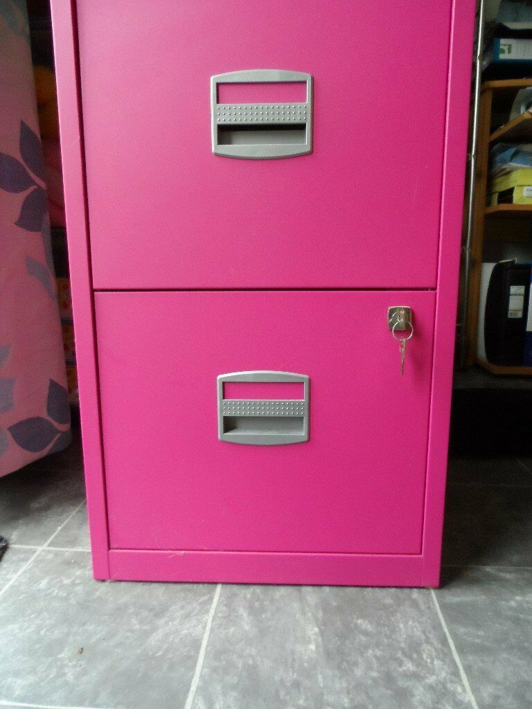 Filing Cabinet 2 Drawer Pink Metal In Scarborough North Yorkshire in sizing 768 X 1024