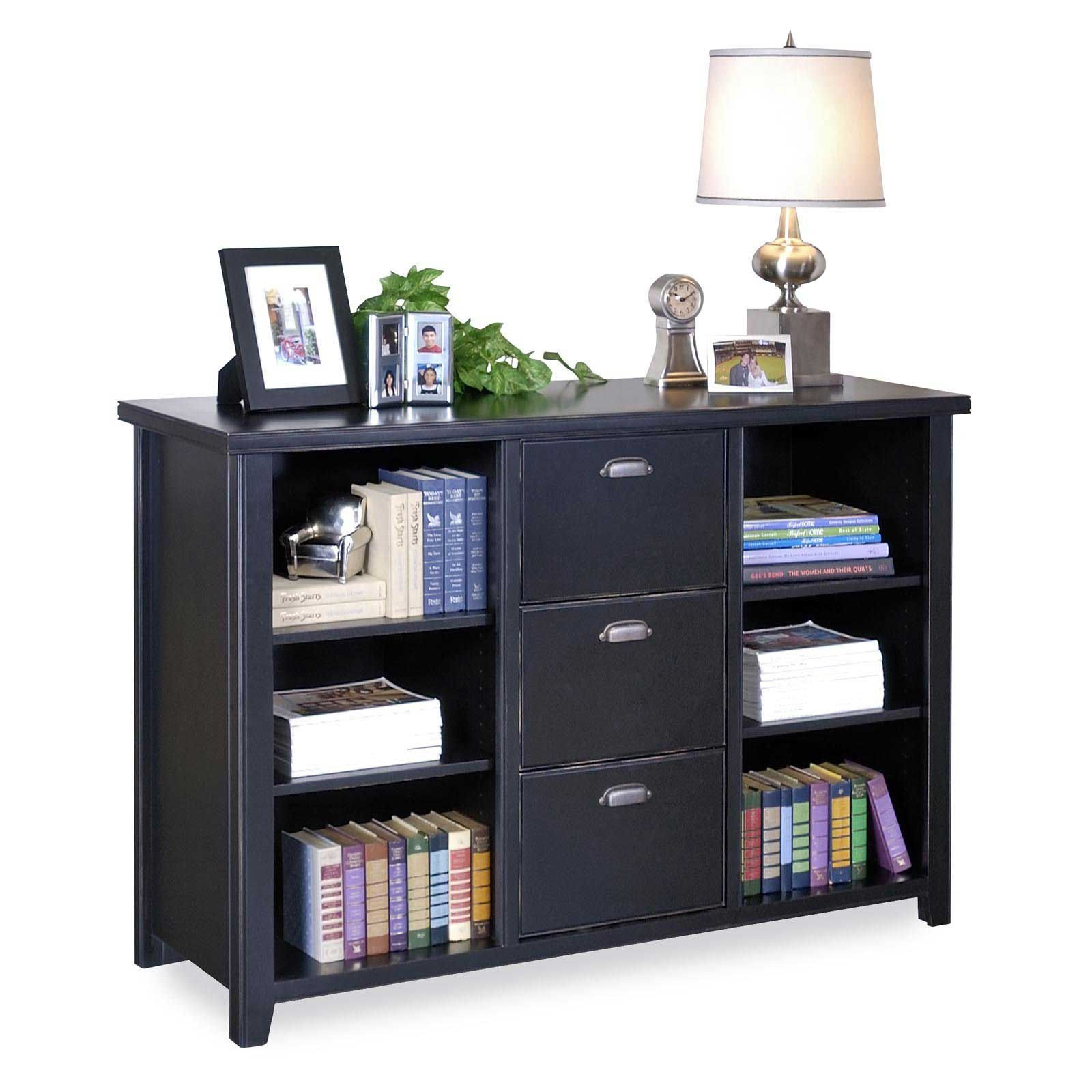 Filing Cabinets Kathy Ireland Tribeca Loft Black Wood Bookcase inside dimensions 1600 X 1600