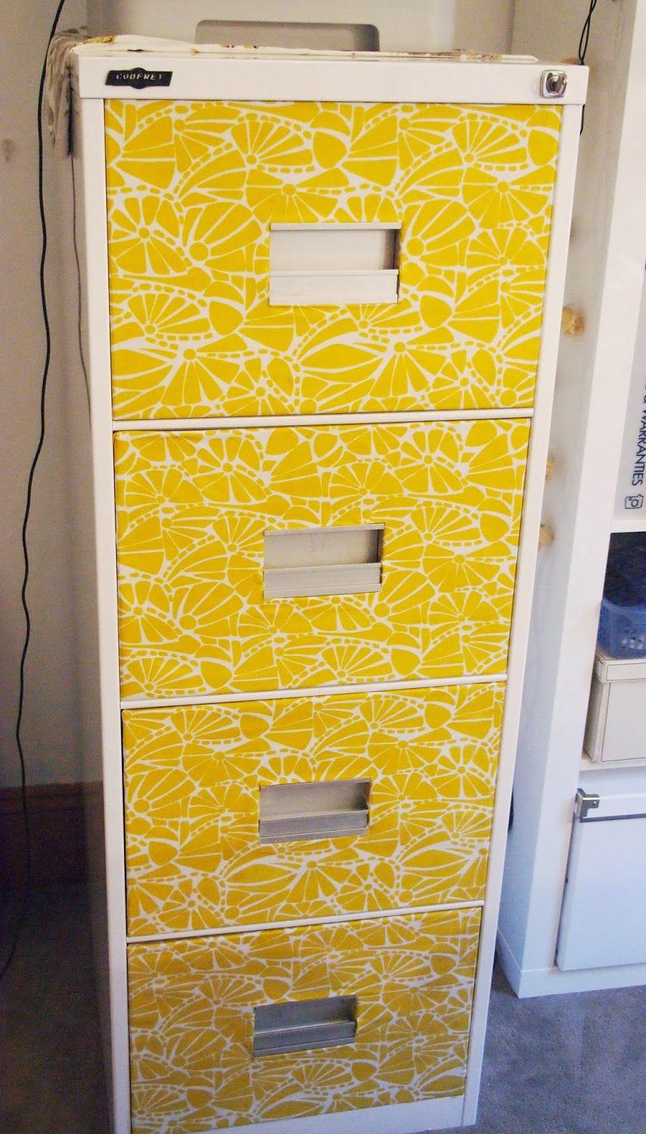 Fixing Up An Old Filing Cabinet Using Mod Podge Fabric And Spray with regard to proportions 911 X 1600