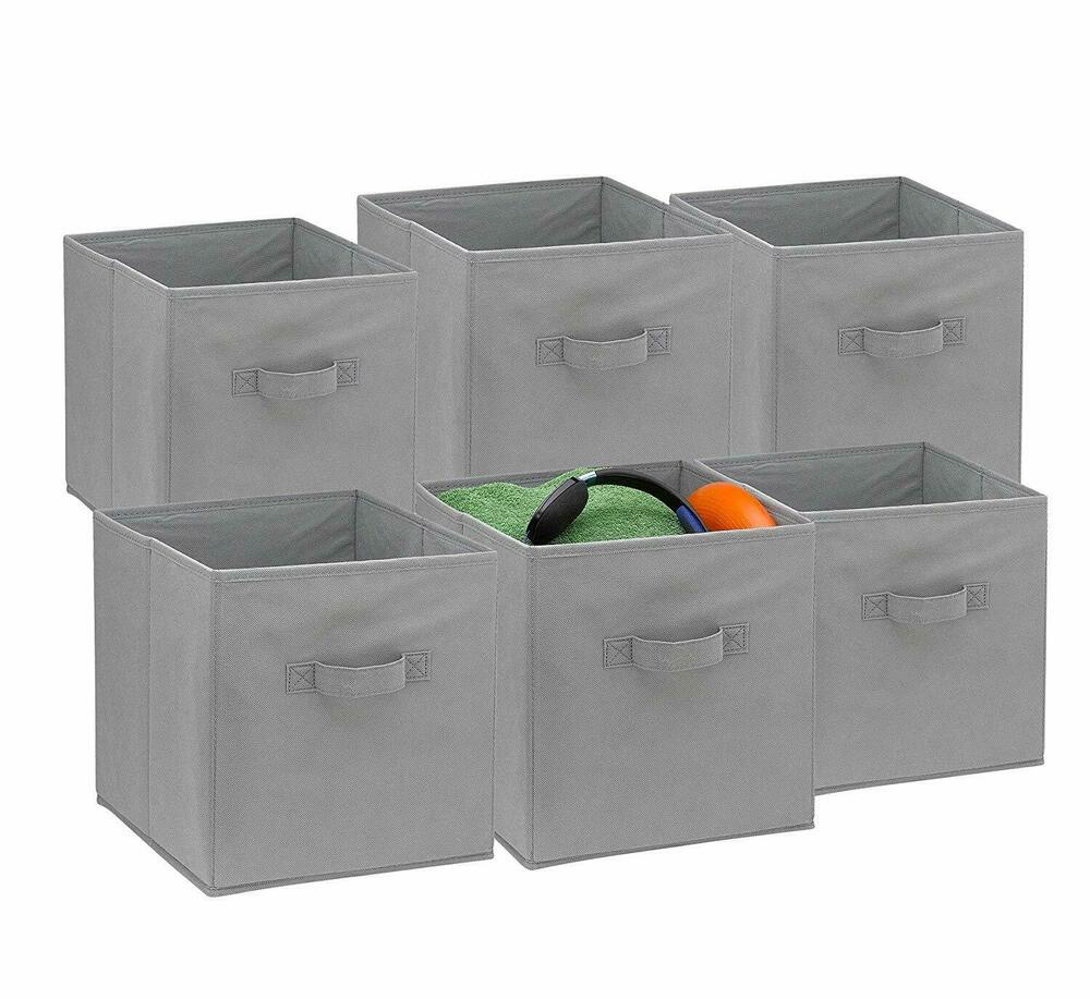 Foldable Cube Storage Bins 6 Pack These Decorative Fabric intended for size 1000 X 917