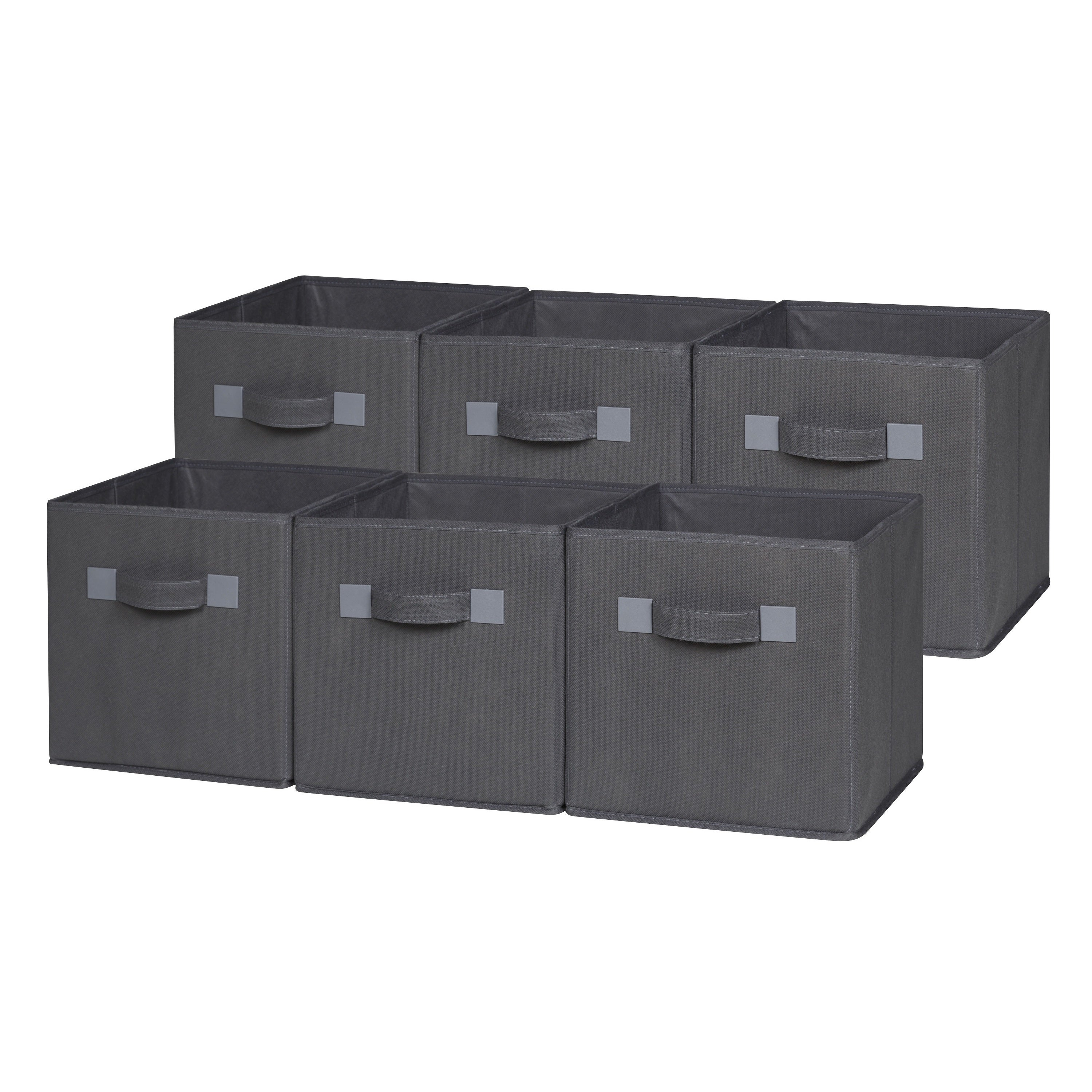 Foldable Fabric Storage Cubes Set 6 Pack 10x10x11 Gray Toy Supply within proportions 3000 X 3000