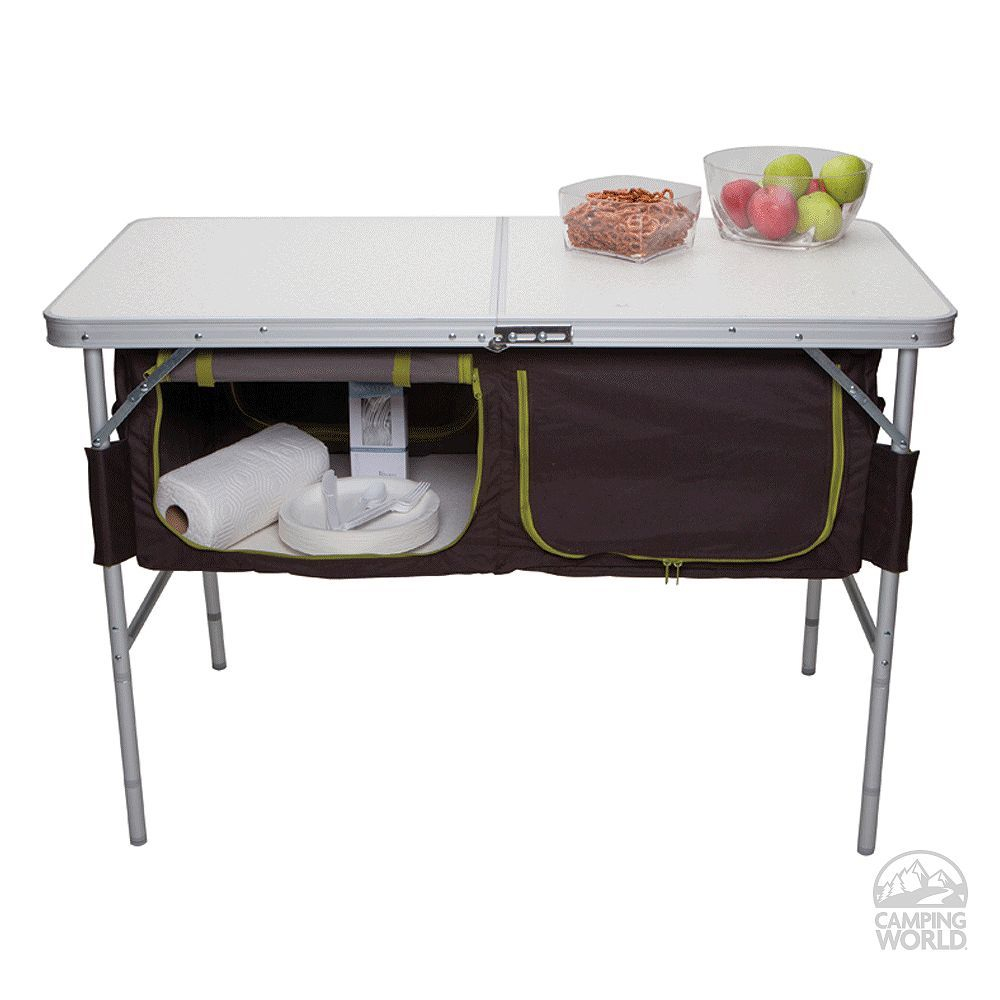 Folding Camp Table With Storage Bins Westfield Outdoor Inc Ta 519 inside proportions 1000 X 1000