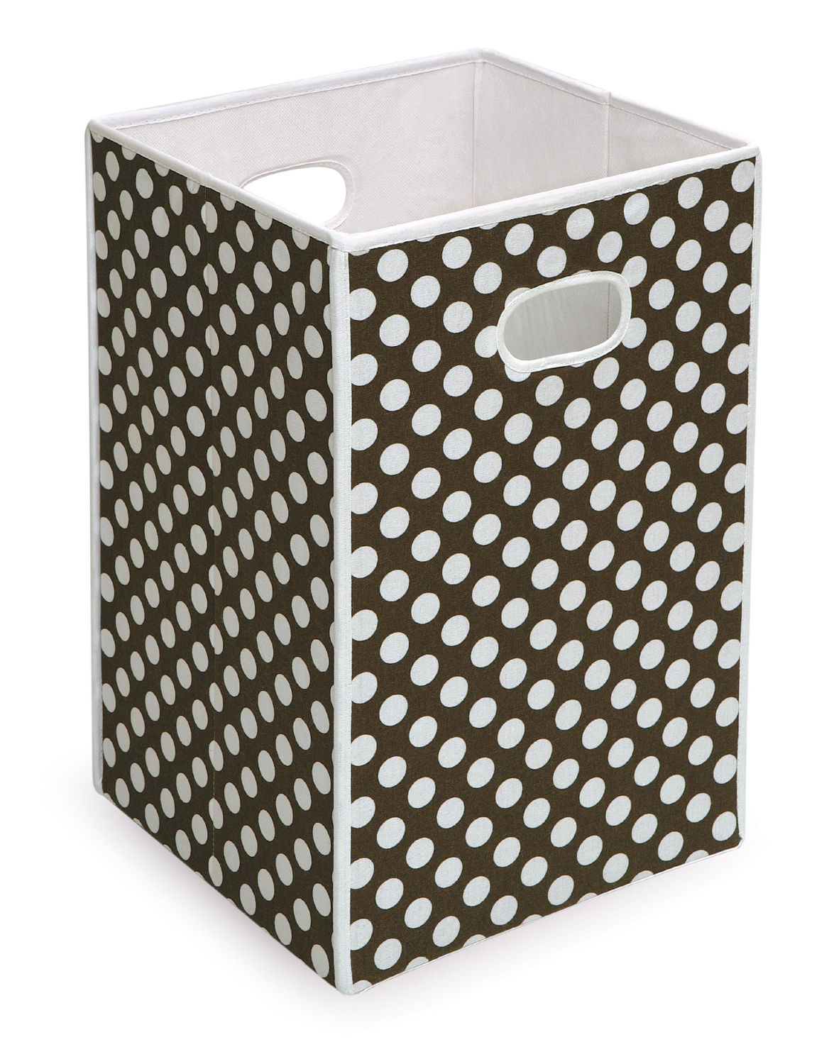 Folding Hamperstorage Bin Brown With White Polka Dots pertaining to proportions 1168 X 1500