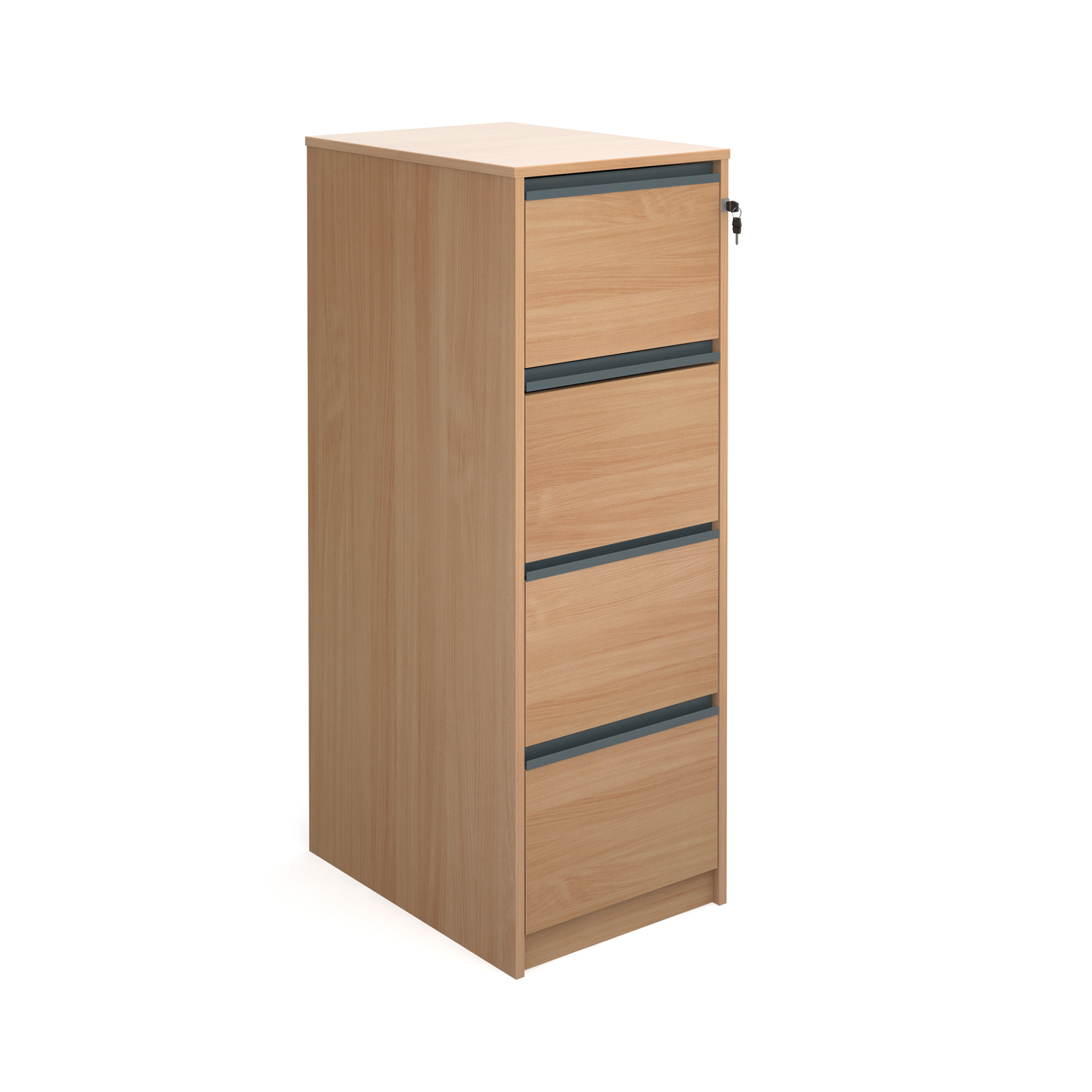 Four Drawer Filing Cabinet With Anti Tilt Fully Lockable And Accepts Foolscap Only In Beech within proportions 1600 X 1600