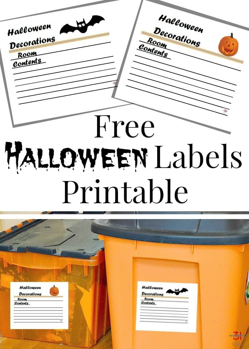Free Halloween Labels Printable Organized 31 Halloween Labels with regard to sizing 800 X 1120