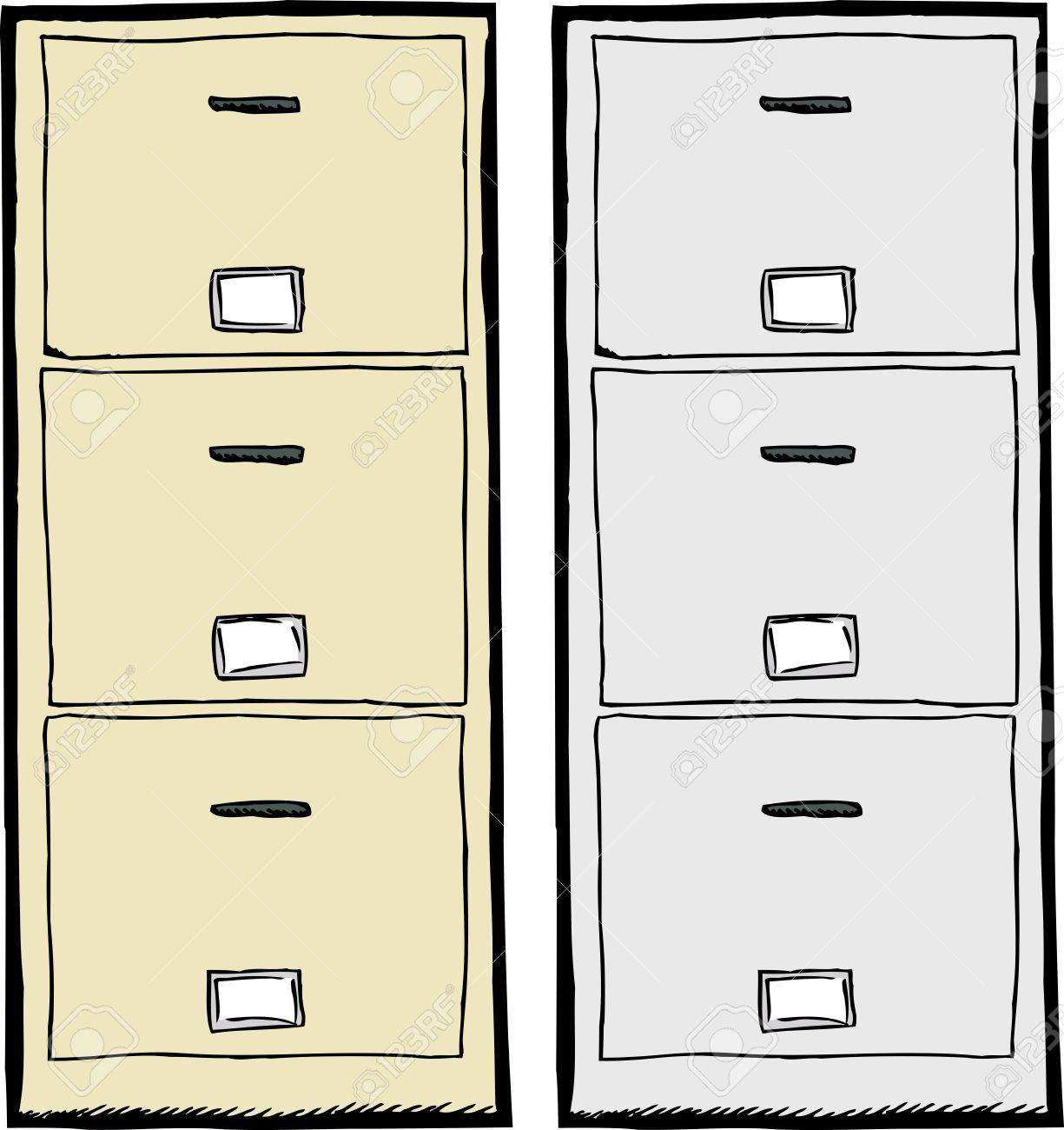 Front View Of Isolated Metal Filing Cabinets Royalty Free Cliparts regarding size 1225 X 1300