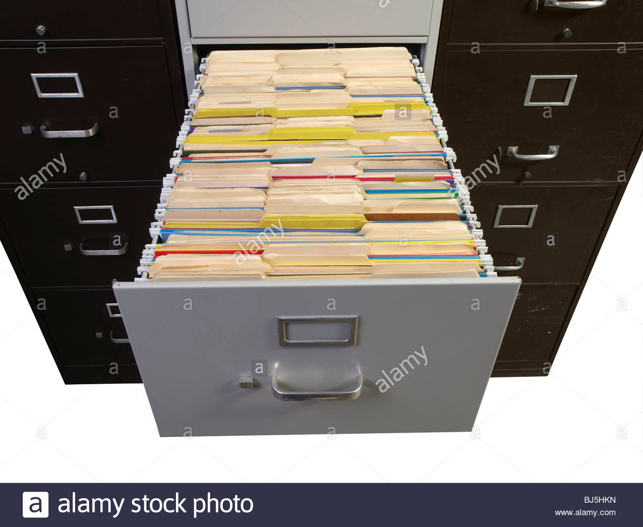 Funky Collection Of Vintage Metal File Cabinets Stock Photo regarding size 1300 X 1064