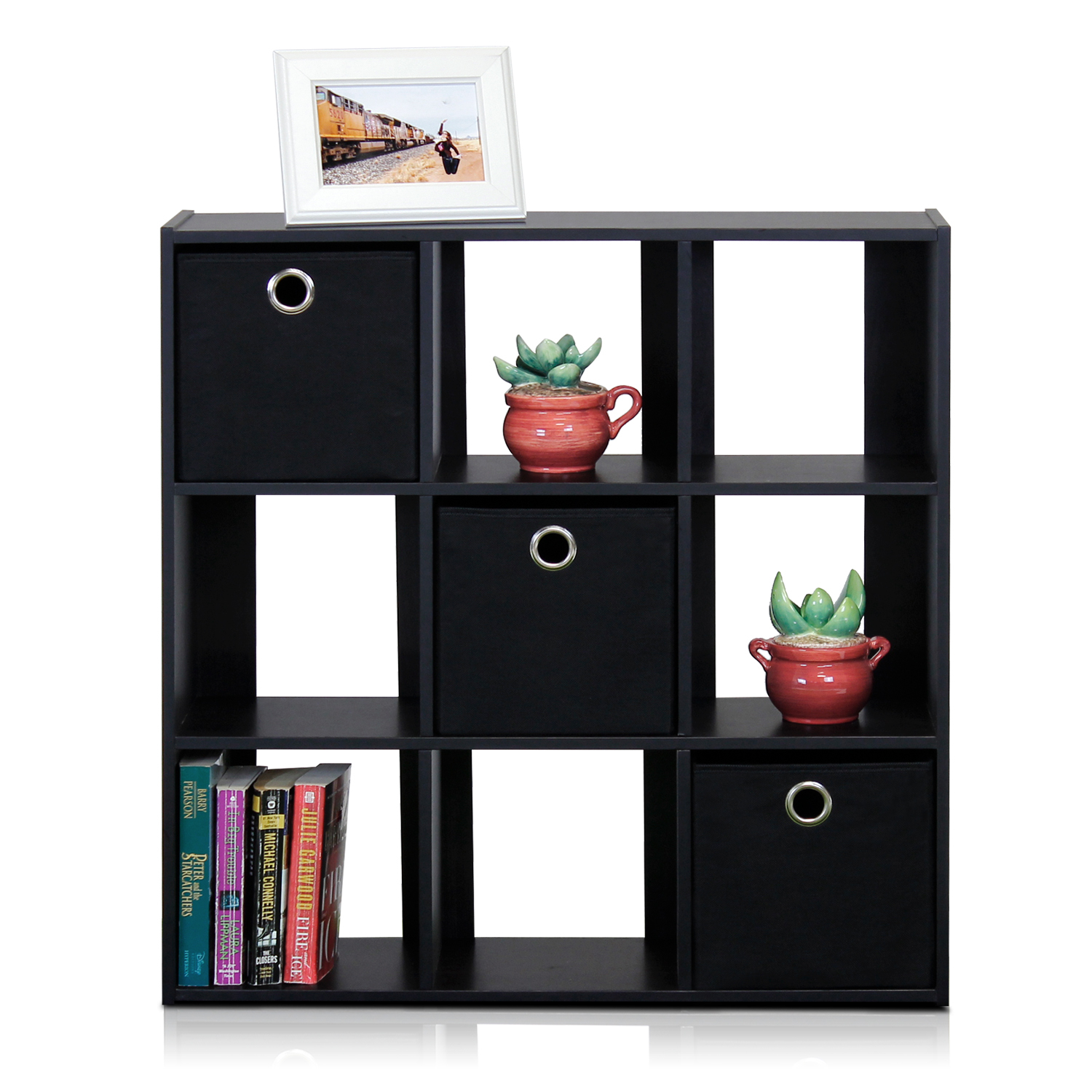 Furinno 13207 Simplistic 9 Cube Organizer With Bins Walmart within sizing 1500 X 1500