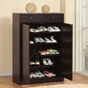 Furniture Of America 5 Shelf Shoe Cabinet With Two Upper Storage inside size 1000 X 1000