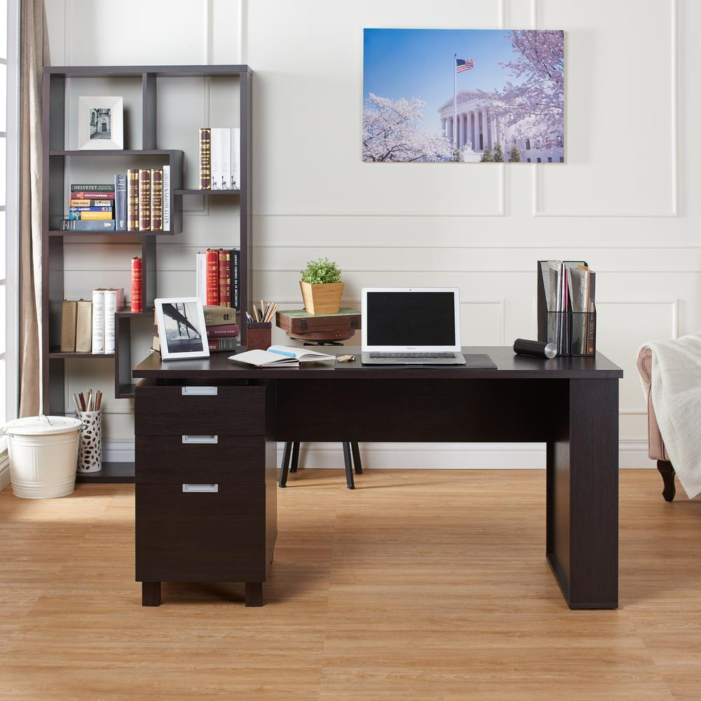 Furniture Of America Payton Espresso Desk With Built In File Cabinet within measurements 1000 X 1000