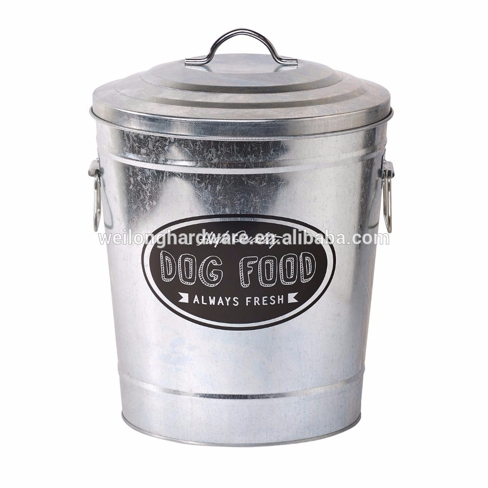 Galvanized Round Metal Pet Food Storage Canistercontainerbins With within size 1000 X 1000