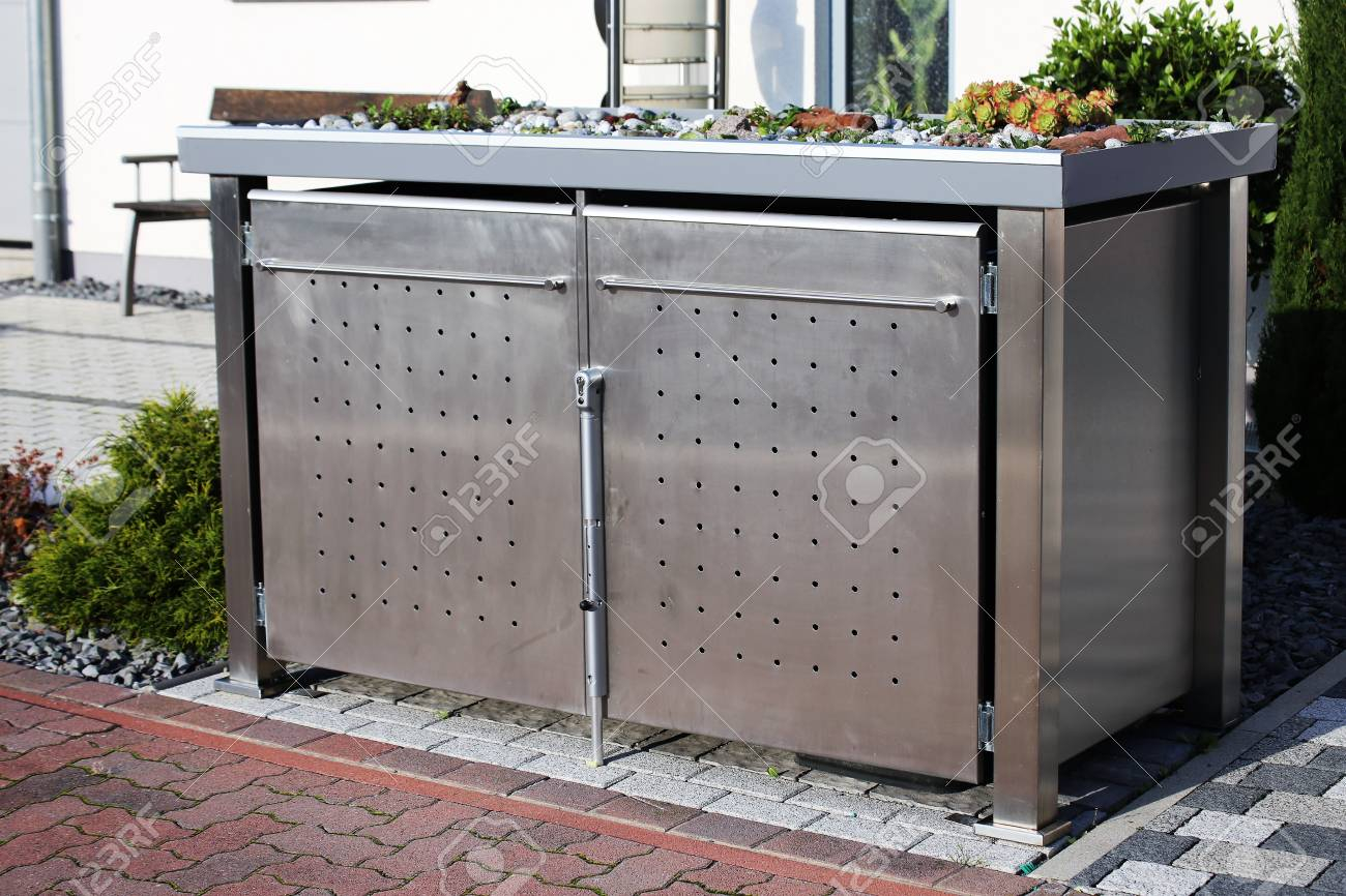 Garbage Can Storage Garbage Bin Storage Stainless Steel Stock with sizing 1300 X 866
