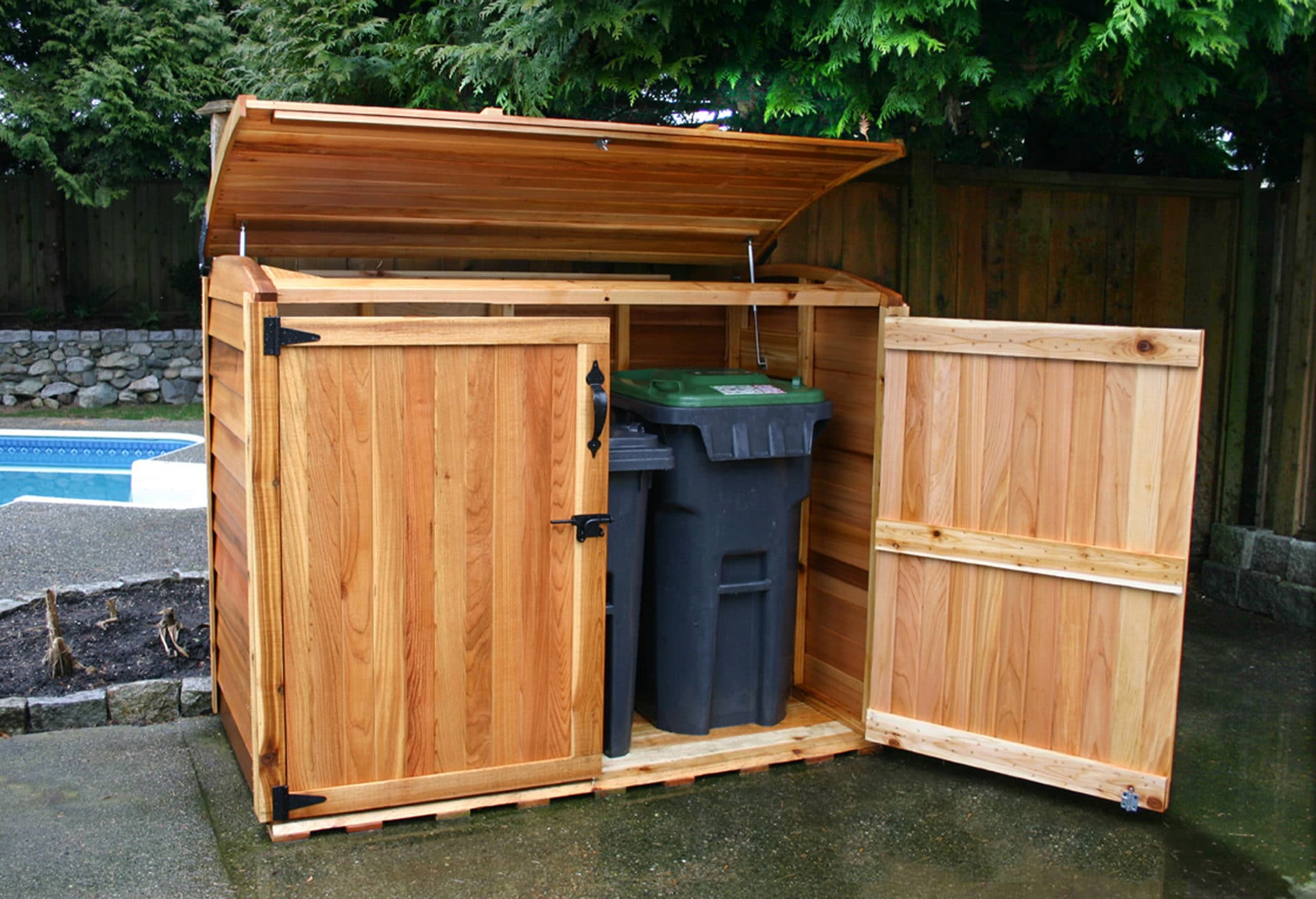 Garbage Can Storage Waste Management Shed Oscar 6x3 Olt With Regard To Measurements 1920 X 1313 