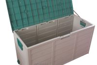 Garden Plastic Storage Chest Cushion Shed Box With Lid Wheels Case intended for sizing 1000 X 1000