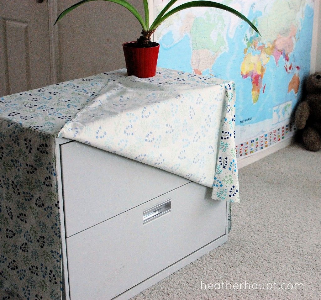 Get Creative Covering A Filing Cabinet With Fabric To Hide The intended for size 1024 X 957