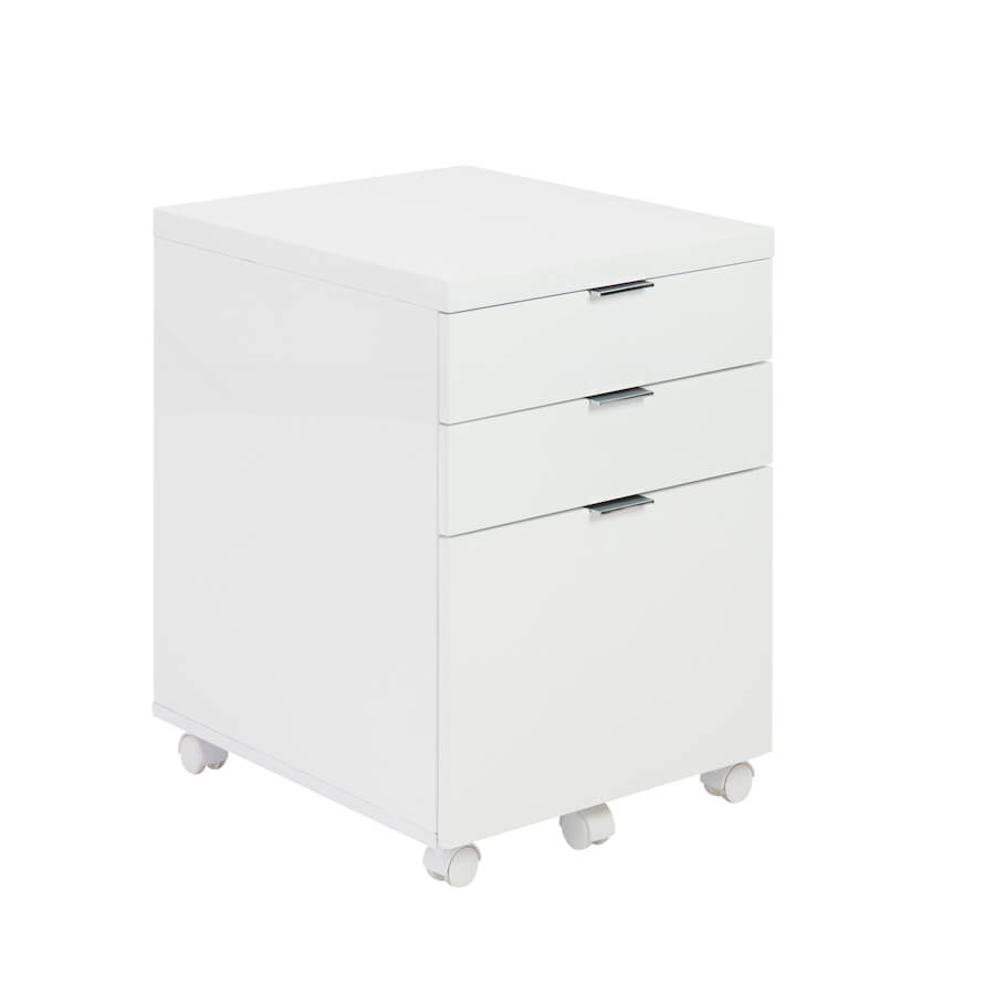 Gilbert High Gloss White 3 Drawer File Cabinet Vancouver Modern intended for sizing 900 X 900