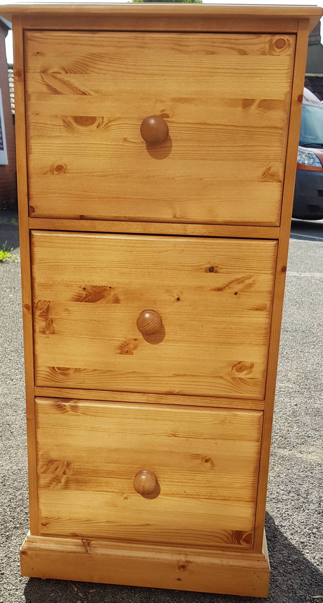 Gillerson Pine Made To Measure Pine 3 Drawer Lacquered Filing within size 1073 X 2000