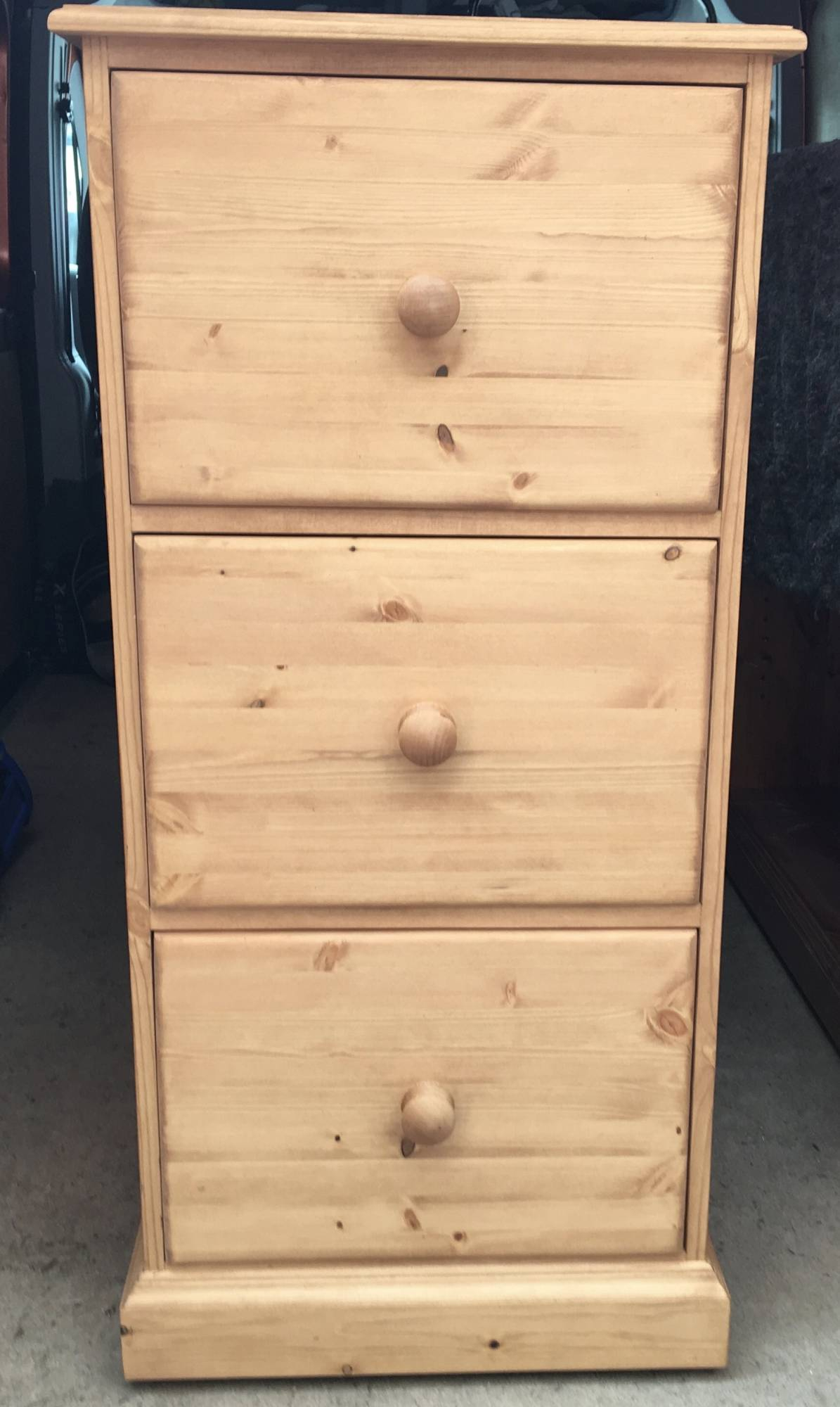 Gillerson Pine Made To Measure Pine 3 Drawer Waxed Filing Cabinet for size 1195 X 2000