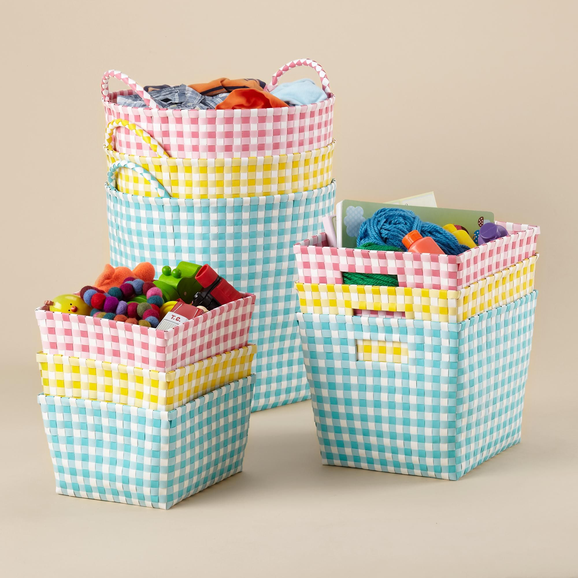 Gingham Weave Storage Collection In Storage Collections Bins inside dimensions 2000 X 2000
