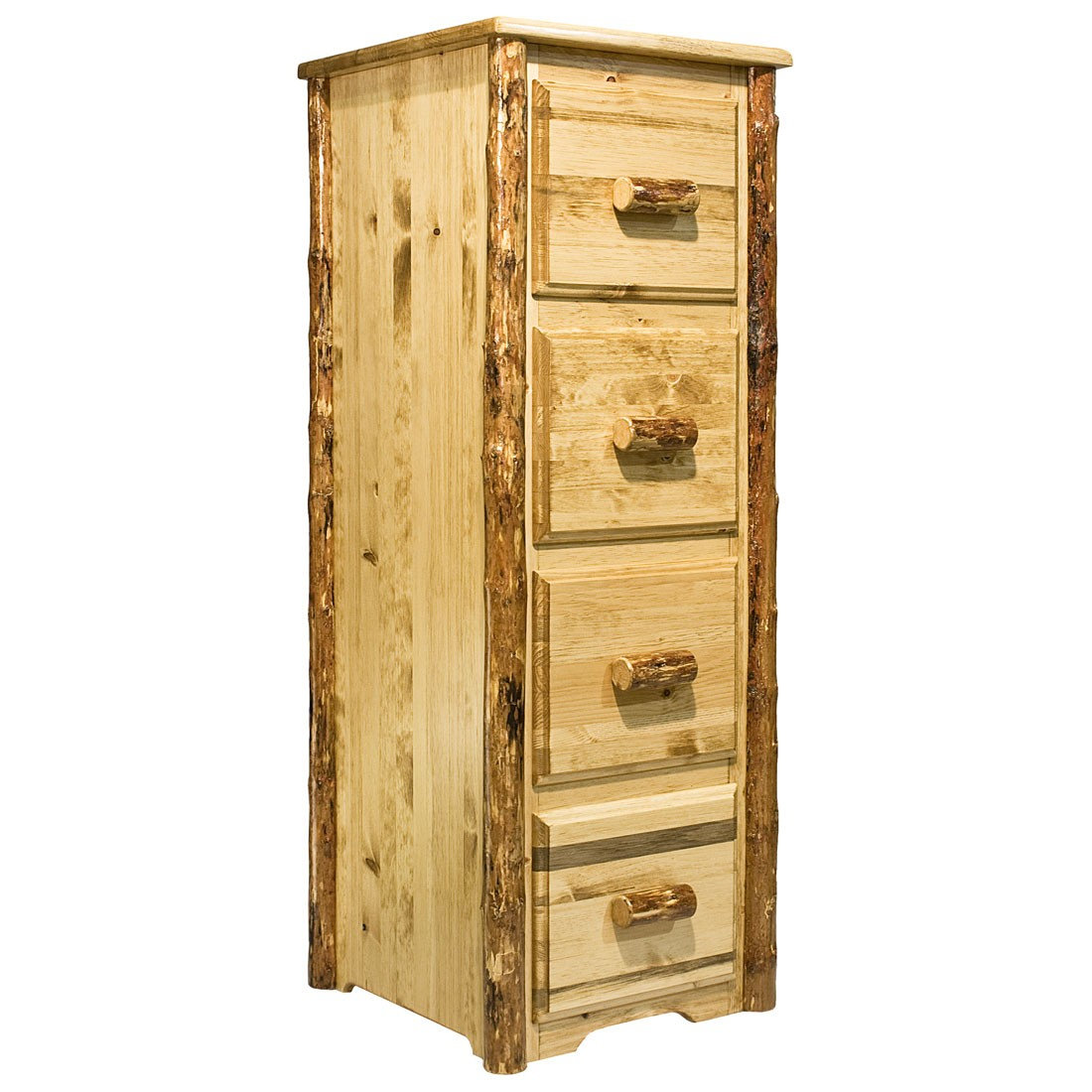 Glacier Rustic 4 Drawer File Cabinet Rustic Log Furniture Amish inside sizing 1100 X 1100