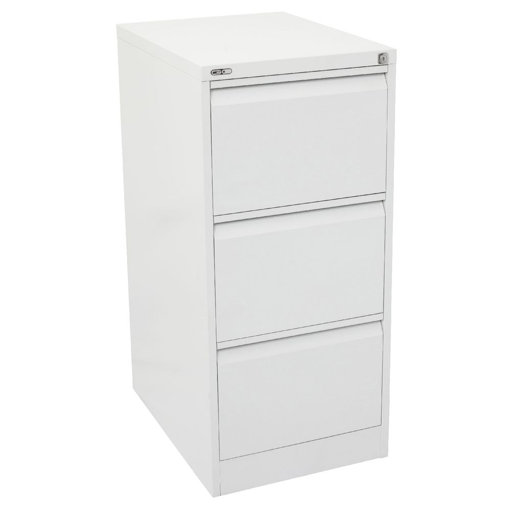 Go 3 Drawer Filing Cabinet White Officeworks with measurements 1000 X 1000